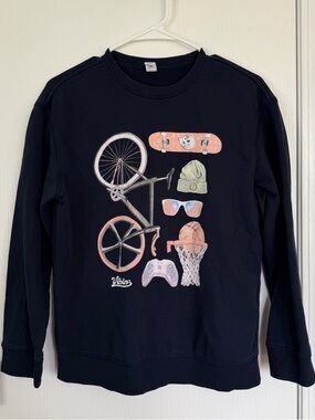 Old Navy blue crewneck sports theme sweatshirt boys XL 14-16 graphic print